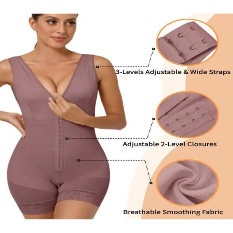 Fajas Colombianas Shapewear for Women Tummy Control Post Surgery Full Body Shaper Butt Lifter with Zipper Crotch